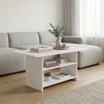 Τραπεζάκι σαλονιού Dallas Megapap χρώμα λευκό 90x50x60εκ.