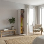 Ντουλάπα ρούχων Emeril Megapap μονόφυλλη με κλειδαριά χρώμα λευκό 35x42x180εκ.