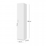 Ντουλάπα ρούχων Emeril Megapap μονόφυλλη με κλειδαριά χρώμα λευκό 35x42x180εκ.