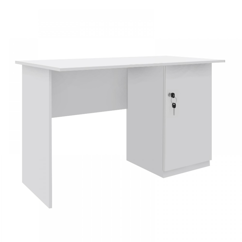 Γραφείο εργασίας με κλειδαριά Moto Megapap χρώμα λευκό 110x60x75εκ.