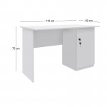 Γραφείο εργασίας με κλειδαριά Moto Megapap χρώμα λευκό 110x60x75εκ.