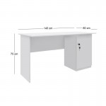 Γραφείο εργασίας με κλειδαριά Moto Megapap χρώμα λευκό 140x60x75εκ.