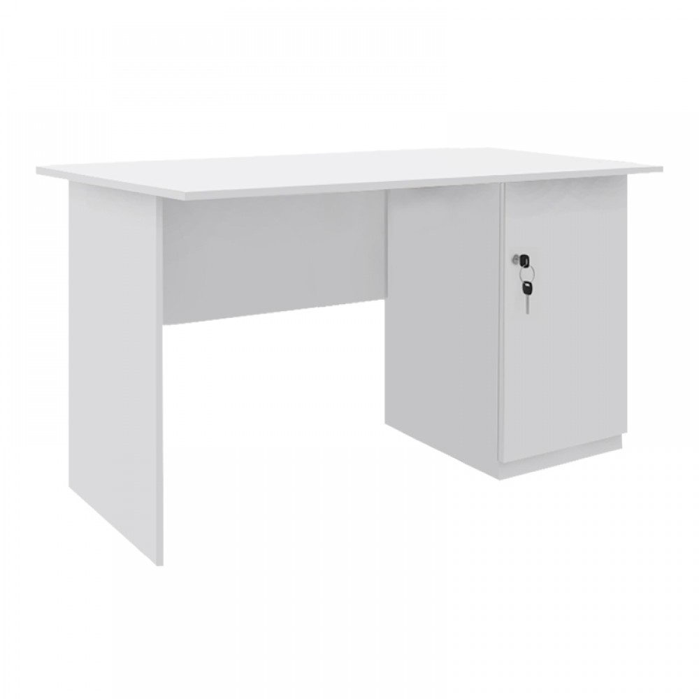 Γραφείο εργασίας με κλειδαριά Moto Megapap χρώμα λευκό 120x80x75εκ.