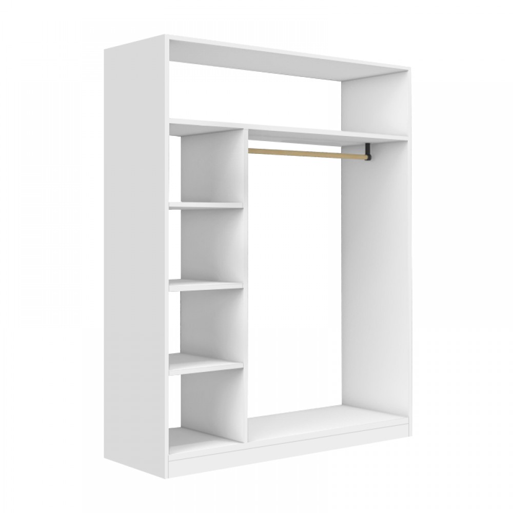 Ντουλάπα ρούχων ανοιχτή - Έπιπλο εισόδου Sandra Megapap χρώμα λευκό 120x40x150εκ.