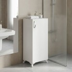 Ντουλάπι κουζίνας - μπάνιου Mine Megapap χρώμα λευκό 30x32x88εκ.