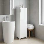 Ντουλάπι κουζίνας - μπάνιου Mine Megapap χρώμα λευκό 30x32x128εκ.