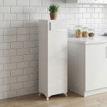 Ντουλάπι κουζίνας - μπάνιου Mine Megapap χρώμα λευκό 30x32x128εκ.