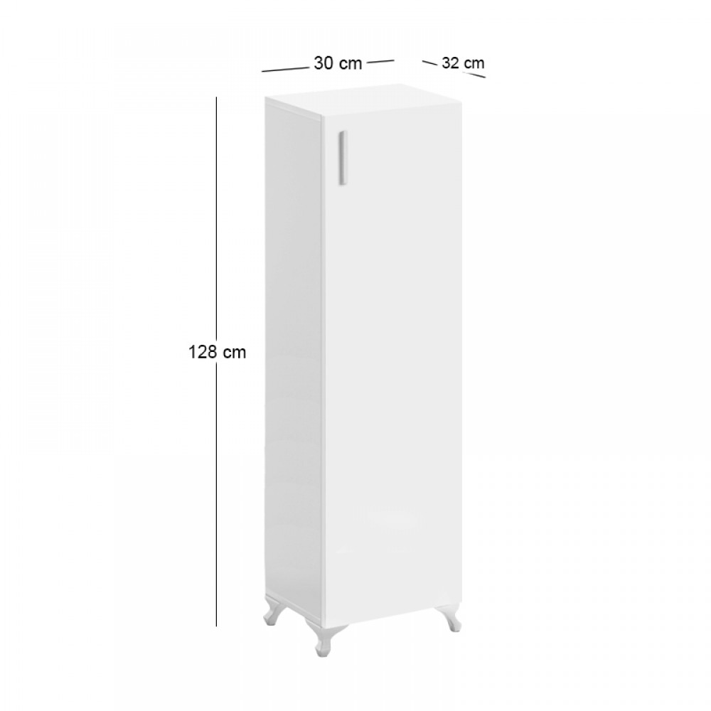 Ντουλάπι κουζίνας - μπάνιου Mine Megapap χρώμα λευκό 30x32x128εκ.