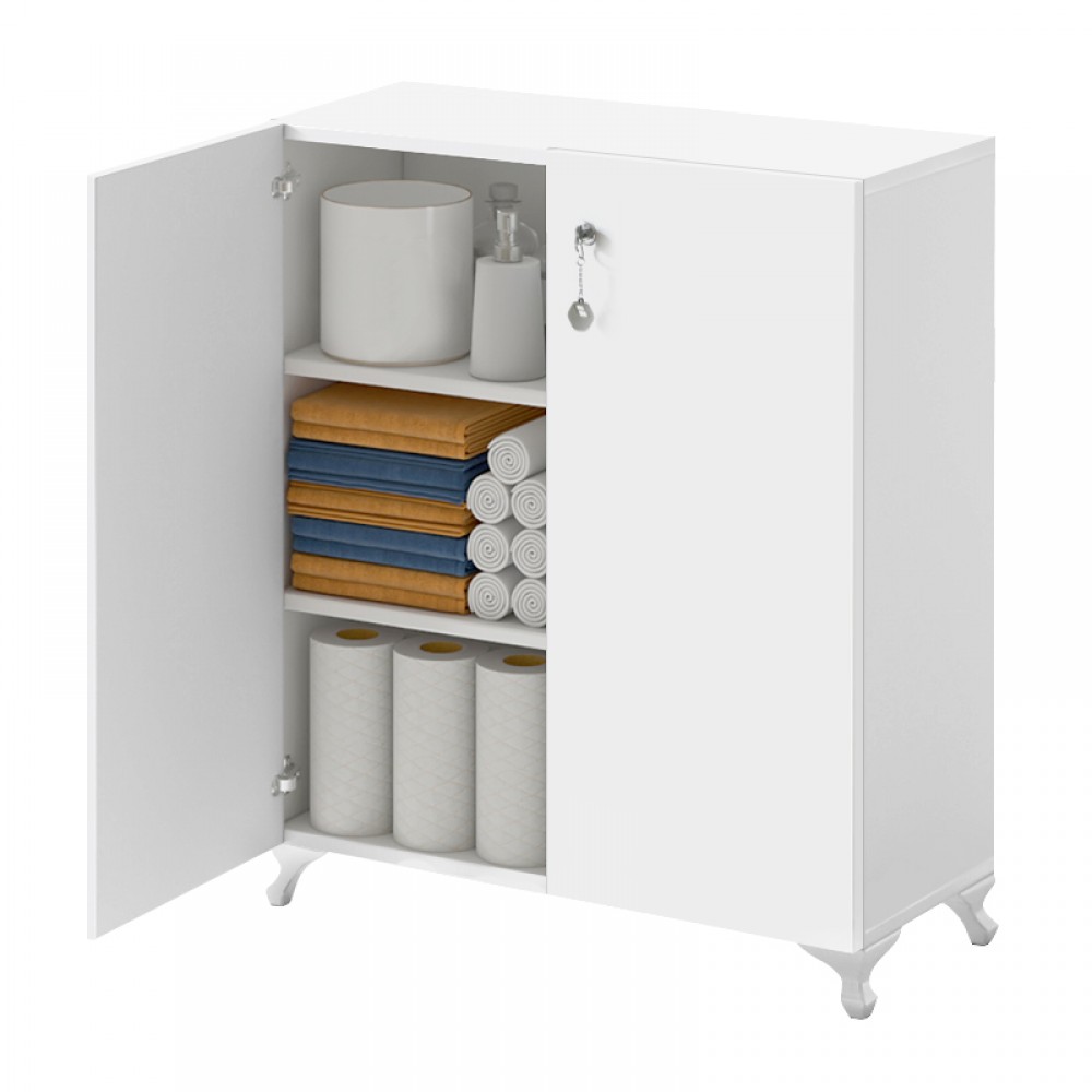 Ντουλάπι με κλειδαριά Cilem Megapap χρώμα λευκό 70x32x88εκ.