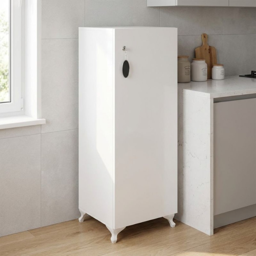 Ντουλάπι με κλειδαριά Zehra Megapap χρώμα λευκό 30x32x108εκ.