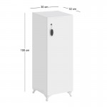 Ντουλάπι με κλειδαριά Zehra Megapap χρώμα λευκό 30x32x108εκ.