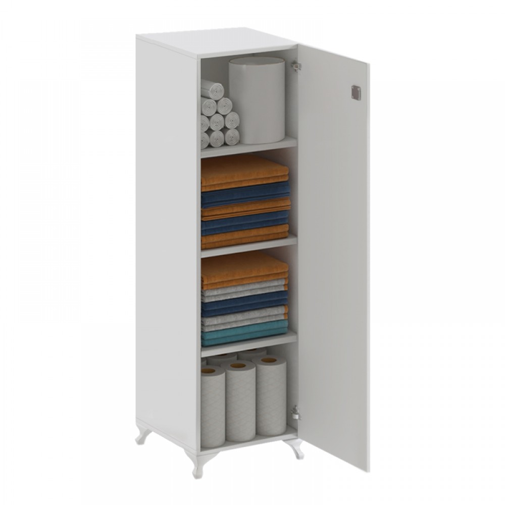 Ντουλάπι με κλειδαριά Zehra Megapap χρώμα λευκό 30x32x128εκ.