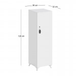 Ντουλάπι με κλειδαριά Zehra Megapap χρώμα λευκό 30x32x128εκ.
