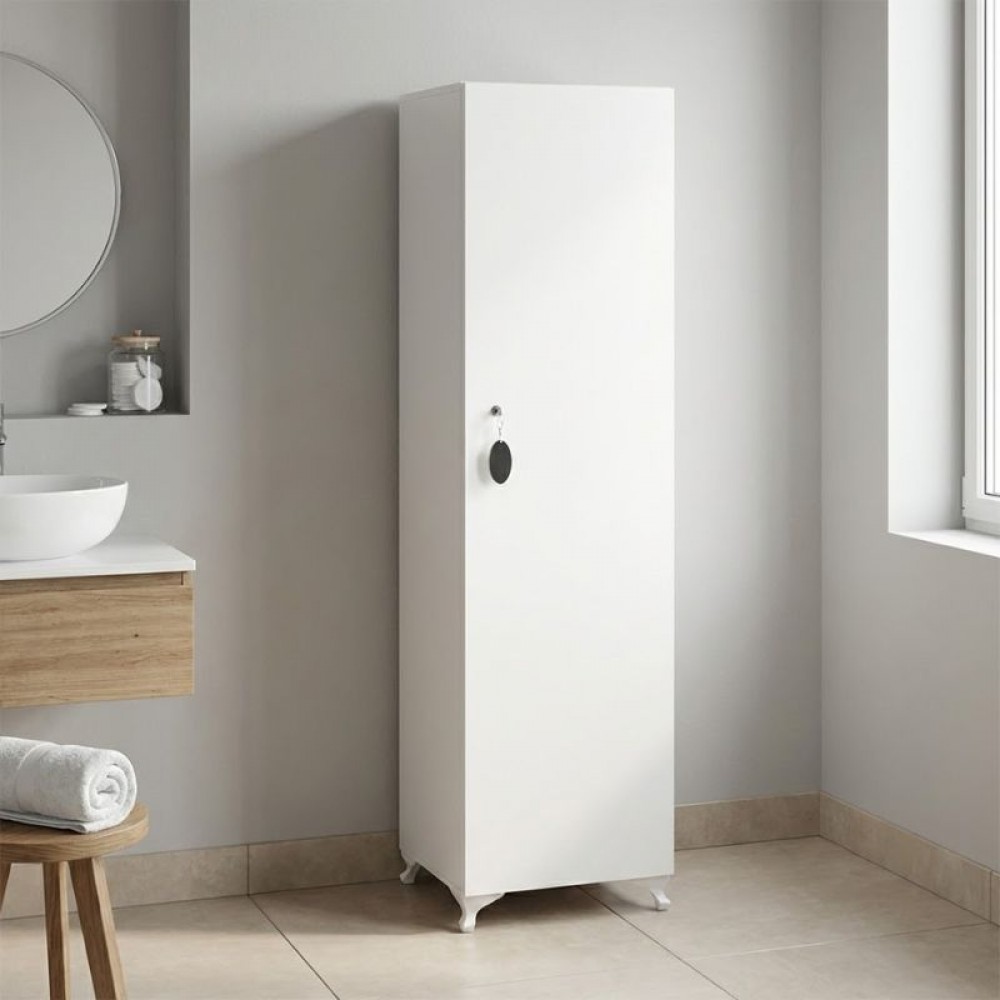 Ντουλάπι με κλειδαριά Zehra Megapap χρώμα λευκό 30x32x168εκ.