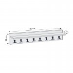 Κρεμάστρα τοίχου Vettini Megapap χρώμα sapphire oak 100x12x20εκ.