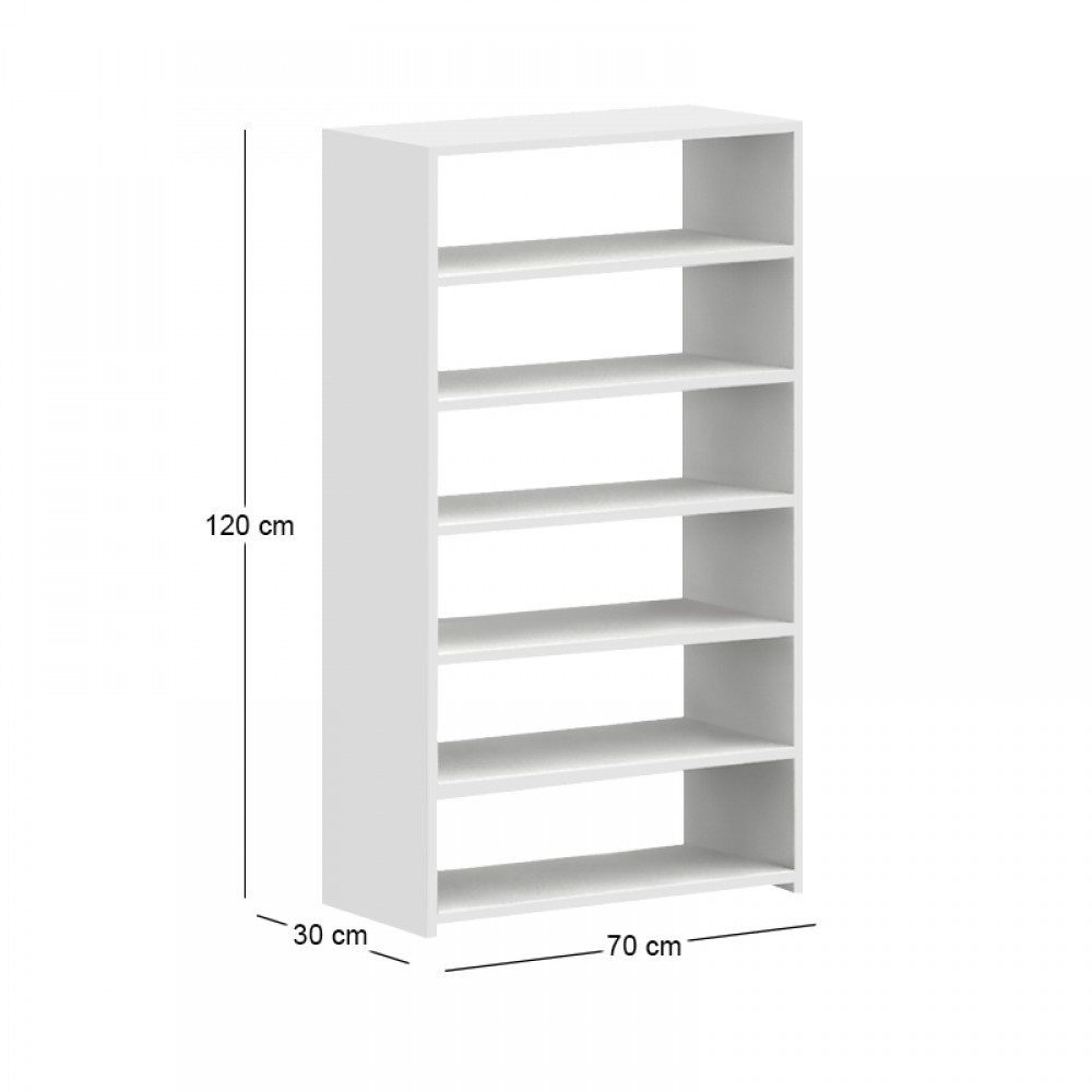 Παπουτσοθήκη Goya Megapap χρώμα λευκό 70x30x120εκ.