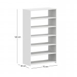 Παπουτσοθήκη Goya Megapap χρώμα λευκό 70x30x120εκ.