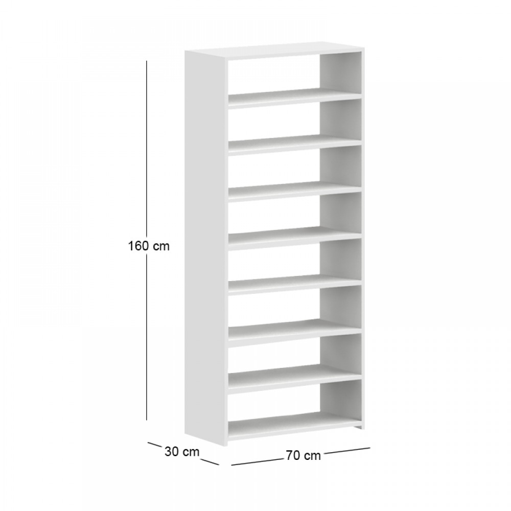 Παπουτσοθήκη Goya Megapap χρώμα λευκό 70x30x160εκ.
