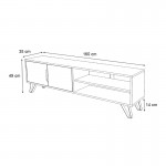 Έπιπλο τηλεόρασης Foot Megapap χρώμα καρυδί 160x35x49εκ.