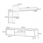 Σύνθεση τηλεόρασης Lonsa Megapap χρώμα φυσικό οξιάς 160x35x40εκ.