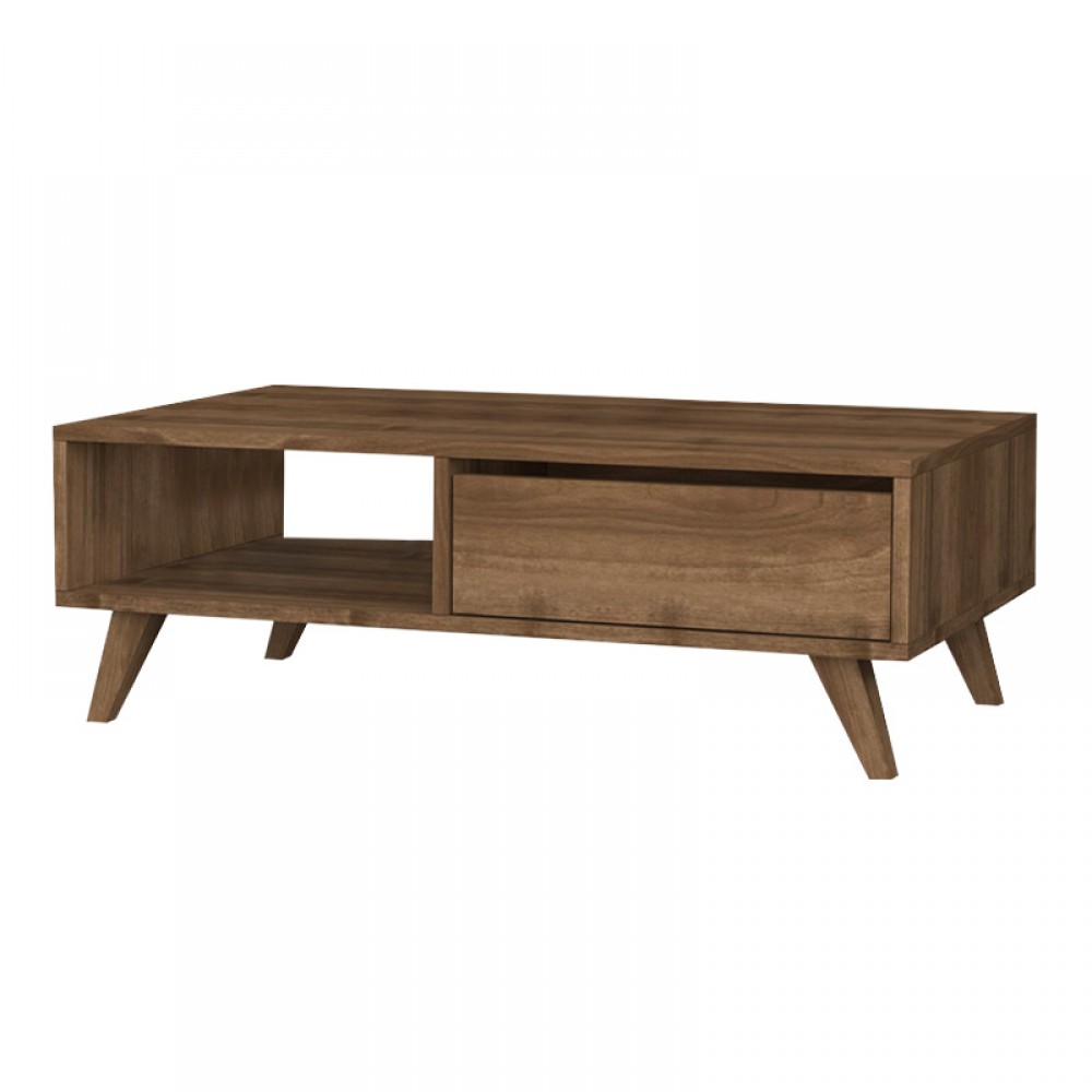 Τραπεζάκι σαλονιού Aster Megapap χρώμα καρυδί 120x56x40εκ.