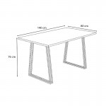 Τραπέζι Gable Megapap μεταλλικό - μελαμίνης χρώμα γκρι σκυροδέματος 140x80x76εκ.