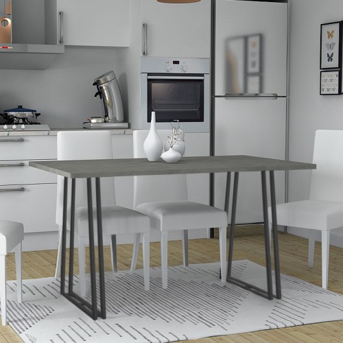 Τραπέζι Gable Megapap χρώμα γκρι σκυροδέματος 140x80x76εκ.