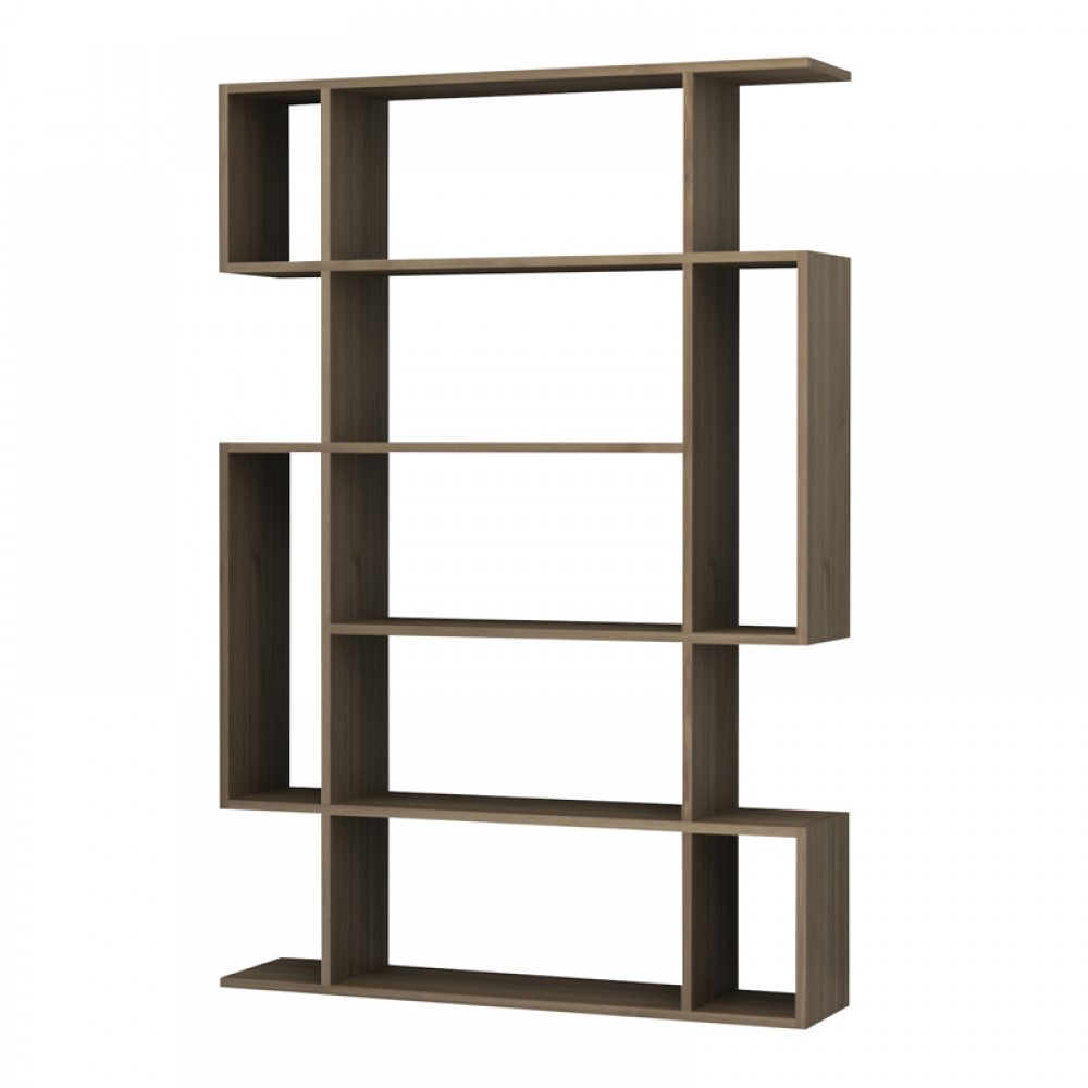 Βιβλιοθήκη Clint Megapap χρώμα καρυδί 108,5x25,5x161εκ.