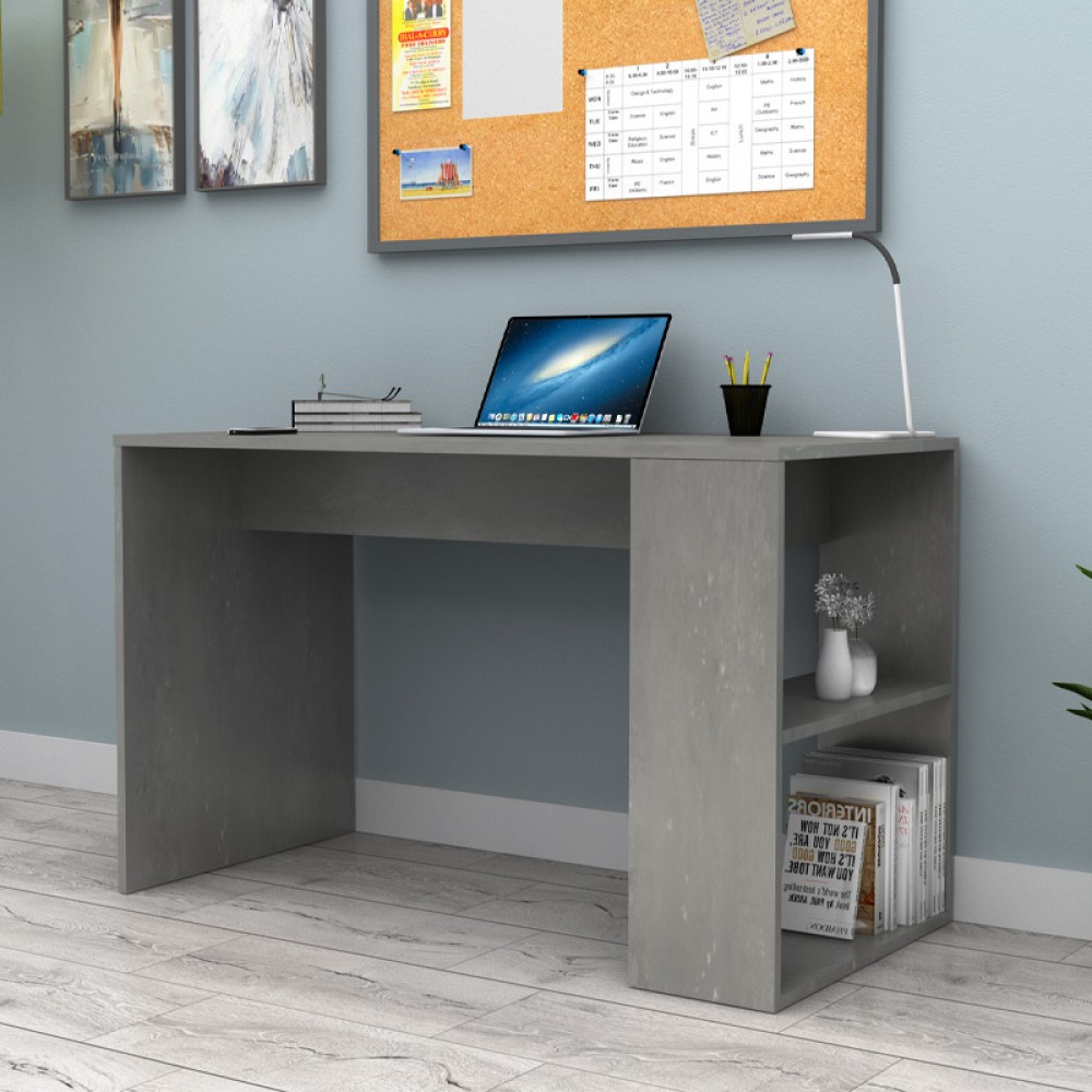 Γραφείο εργασίας Mikro Megapap χρώμα γκρι σκυροδέματος 120x60x75εκ.