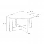 Τραπεζάκι σαλονιού Kati Megapap χρώμα λευκό Ø80x42εκ.