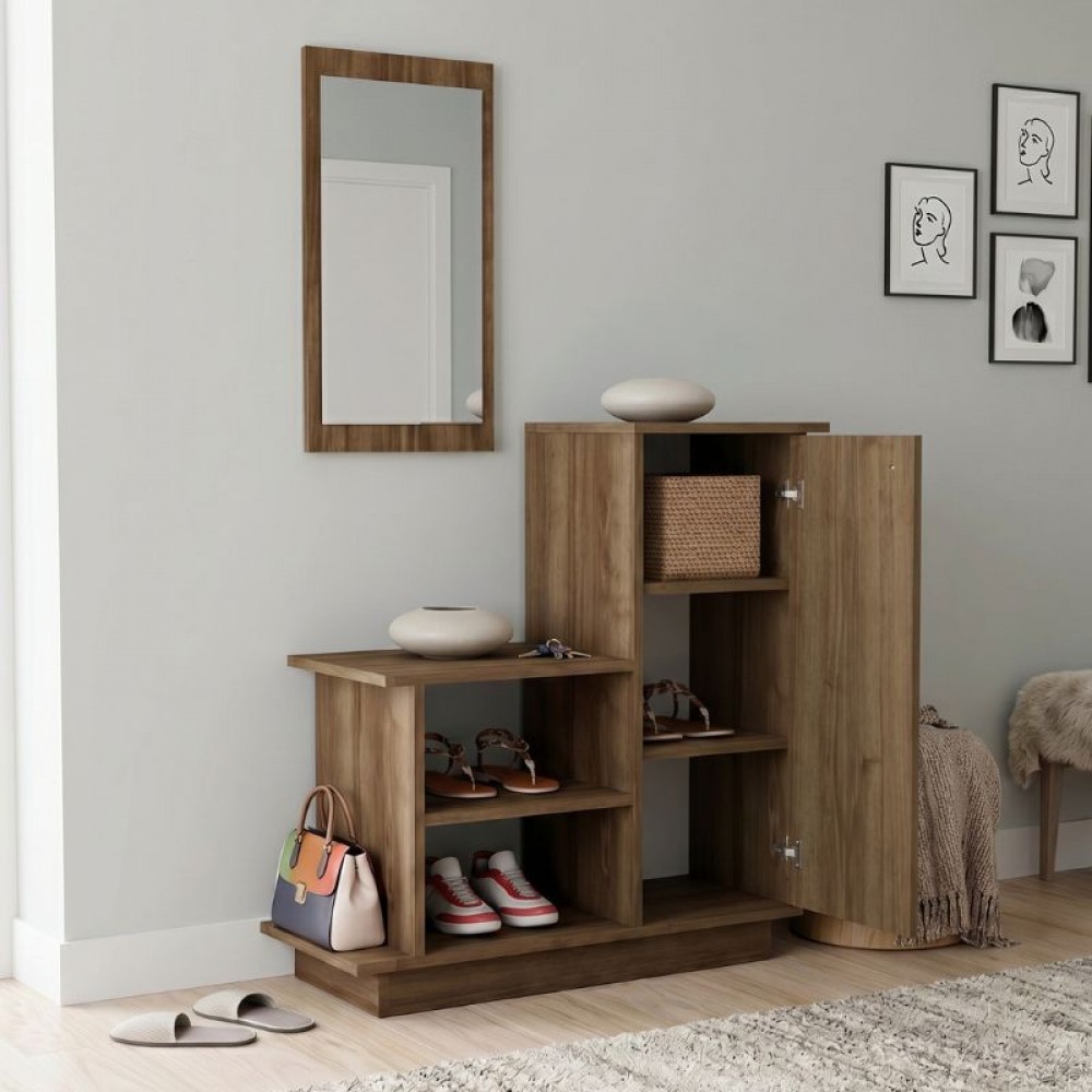 Έπιπλο εισόδου Cute Megapap χρώμα καρυδί 90x35x95εκ.