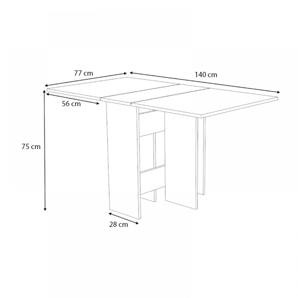 Τραπέζι Pepe Megapap επεκτεινόμενο χρώμα φυσικό οξιάς 28(56+56)x77x75εκ.
