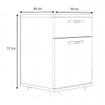 Κομοδίνο - Συρταριέρα γραφείου Veto Megapap χρώμα γκρι σκυροδέματος 40x39x57εκ.