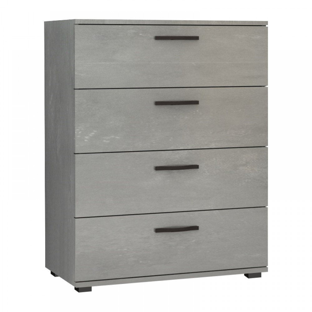 Συρταριέρα Velika Megapap χρώμα γκρι σκυροδέματος 73x44x96εκ.