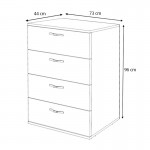 Συρταριέρα Velika Megapap χρώμα γκρι σκυροδέματος 73x44x96εκ.