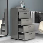 Συρταριέρα Helia Megapap χρώμα γκρι σκυροδέματος 60x44x108εκ.