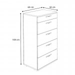 Συρταριέρα Helia Megapap χρώμα γκρι σκυροδέματος 60x44x108εκ.