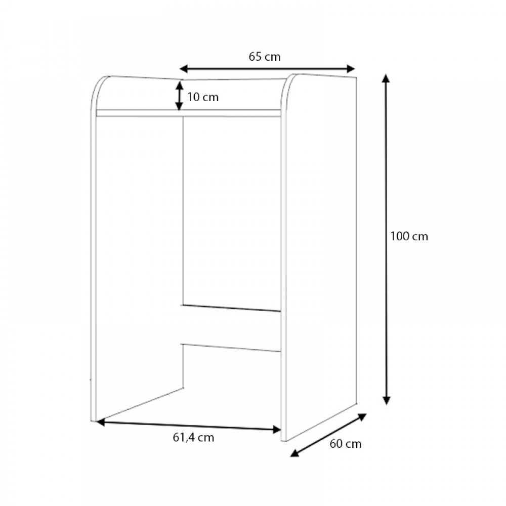 Έπιπλο πλυντηρίου Toren Megapap χρώμα λευκό 65x60x100εκ.