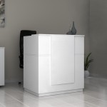 Γραφείο υποδοχής - reception Gemini Megapap χρώμα λευκό 100x70x110εκ.