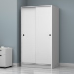 Ντουλάπα ρούχων Regio Megapap δίφυλλη συρόμενη χρώμα λευκό 100x60x181εκ.