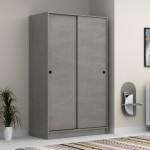 Ντουλάπα ρούχων Regio Megapap δίφυλλη συρόμενη χρώμα καρυδί 120x60x200εκ.