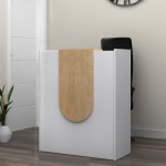 Γραφείο υποδοχής - reception Mezzo Megapap χρώμα λευκό - φυσικό οξιάς 90x40x110εκ.