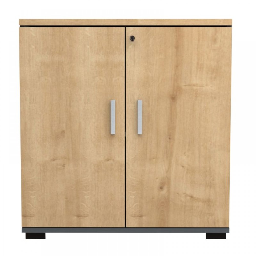 Ντουλάπι γραφείου με κλειδαριά επαγγελματικό Venturo Megapap χρώμα ανθρακί - φυσικό οξιάς 80x40x80εκ.