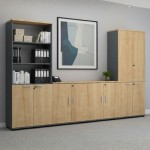 Ντουλάπι γραφείου με κλειδαριά επαγγελματικό Venturo Megapap χρώμα ανθρακί - φυσικό οξιάς 80x40x80εκ.