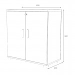 Ντουλάπι γραφείου με κλειδαριά επαγγελματικό Venturo Megapap χρώμα ανθρακί - φυσικό οξιάς 80x40x80εκ.