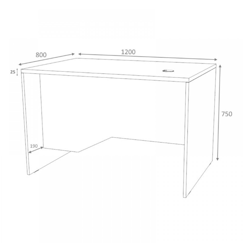 Γραφείο επαγγελματικό Venturo Megapap χρώμα ανθρακί - φυσικό οξιάς 120x80x75εκ.