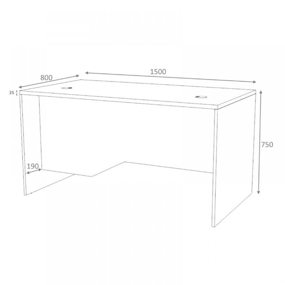 Γραφείο επαγγελματικό Venturo Megapap χρώμα ανθρακί - φυσικό οξιάς 150x80x75εκ.