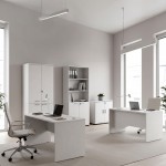 Γραφείο επαγγελματικό Venturo Megapap χρώμα λευκό 150x80x75εκ.