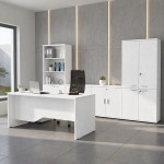 Γραφείο επαγγελματικό Venturo Megapap χρώμα λευκό 180x80x75εκ.