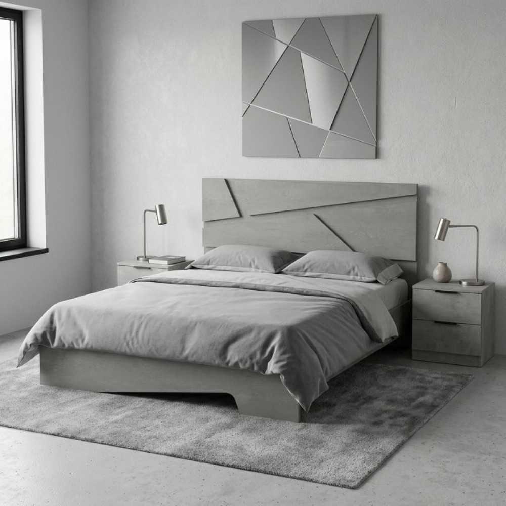 Κρεβάτι Efes Megapap χρώμα γκρι σκυροδέματος 160x200εκ.